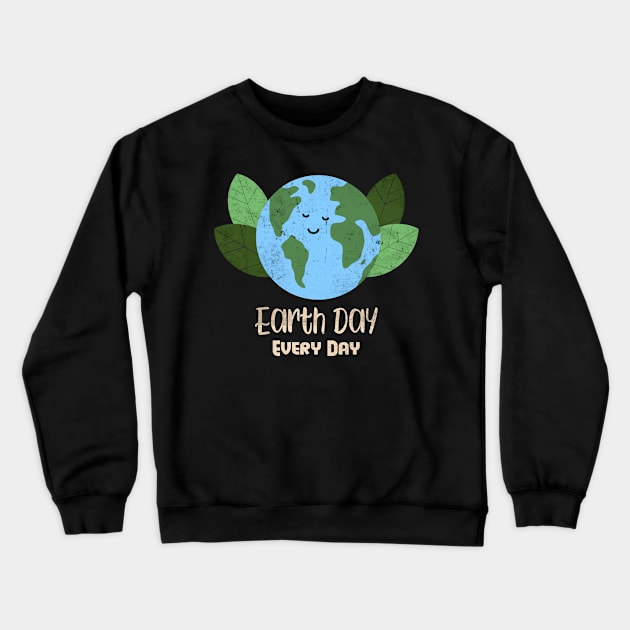 Earth Day Everyday Climate Vote Typographie Illustration Gift Crewneck Sweatshirt by jodotodesign